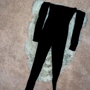 Black strapless jumpsuit